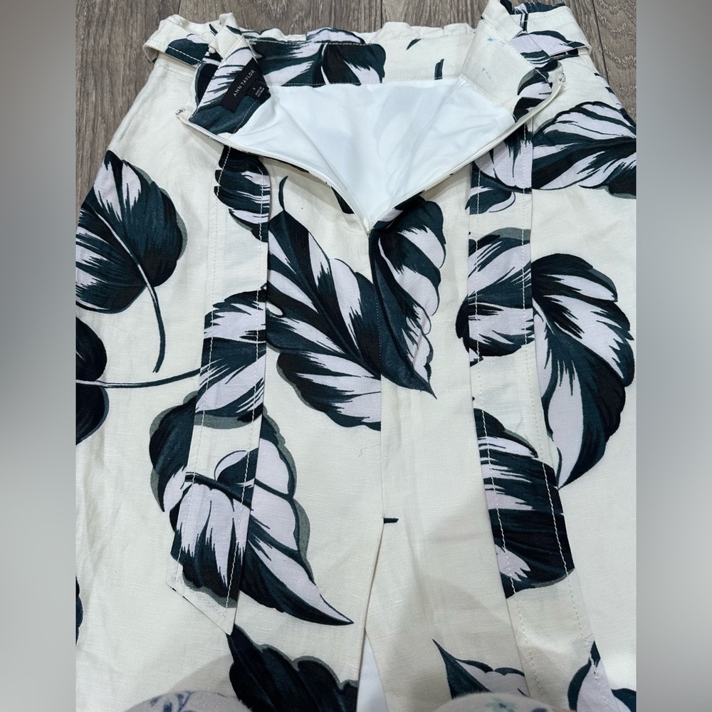 🍃 Ann Taylor Leaves Tie Waist Linen Pencil Skirt - Size 6🍃 - Picture 9 of 15